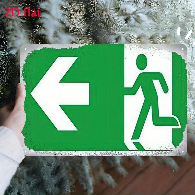 Emergency Exit Sign - Tanda Darurat Berbahan Logam - Simbol