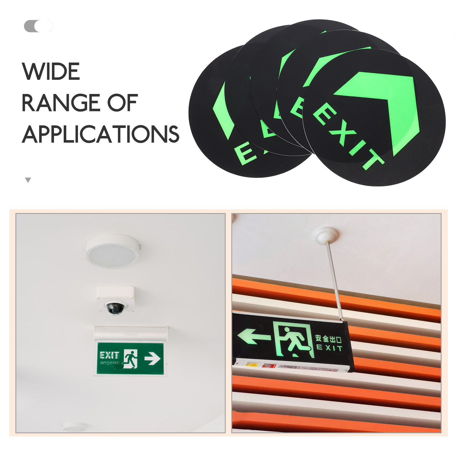 5Pcs Stiker Lantai Tanda Kelua - Emergency Exit Sign ulasan dan harga