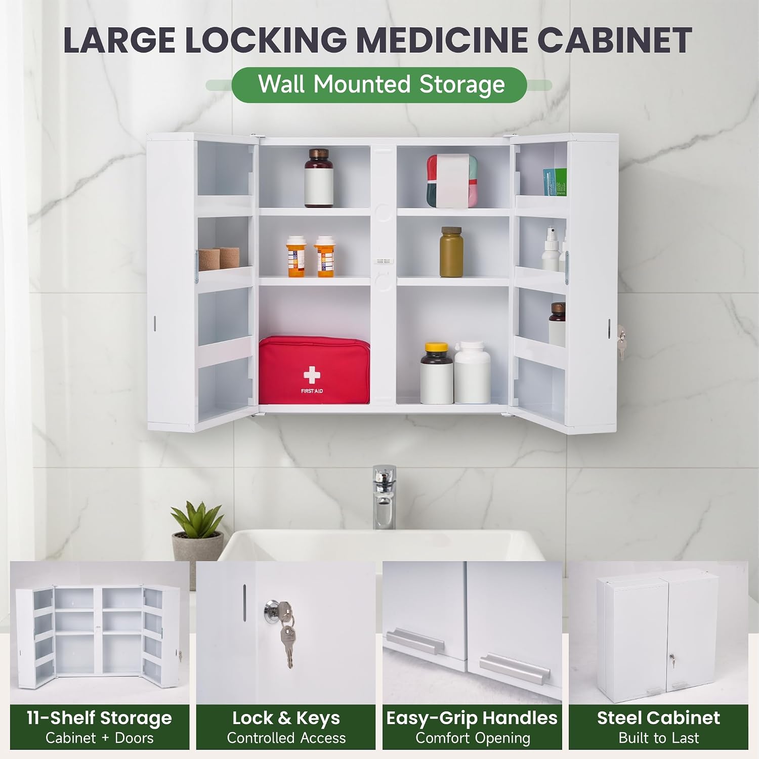 Lemari Obat Besar Berkunci, 11 - Medicine Cabinet Lock ulasan dan harga